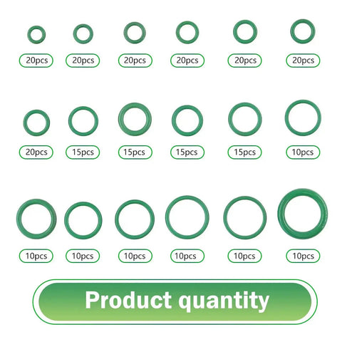 270 Piece Car AC Seal Gasket O Ring Kit With 18 Sizes Nitrile Rubber For Oil Gas Water High Temperature Durable O Rings Set Display.
