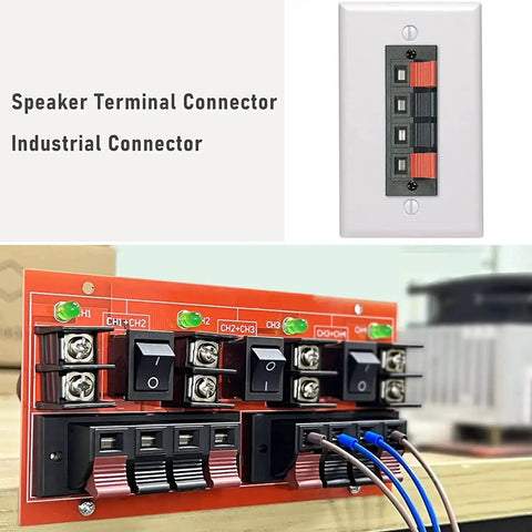 15 Piece Speaker Spring Terminal Clips 12 Way Push Release Connectors for audio wiring terminal strip block