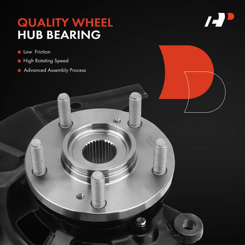 Front Right Steering Knuckle And Wheel Bearing Hub Assembly For Hyundai Sonata 2011 2.0L With Sport Suspension Passenger Side