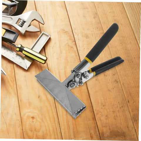 Ergonomic Handle Sheet Metal Bender Pliers for standing seam roofing with heavy duty craftsmanship on a wooden surface