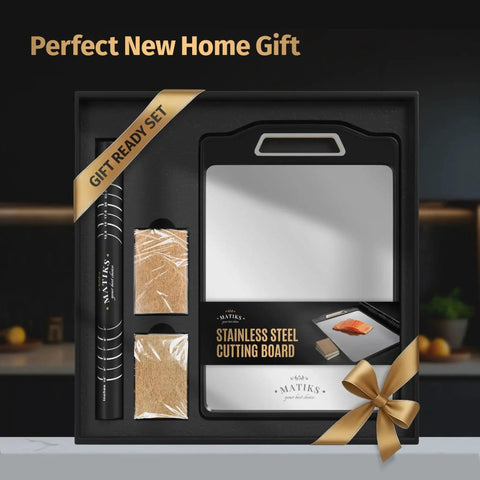 Large 16 By 11 Inch Stainless Steel Cutting Board Set Double Sided With A Stainless Meat Surface And Wheat Straw Produce Surface