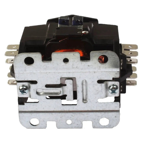 Front view of 1 Pole Normally Open DP Contactor With Shunt, 40 Amp 24V Coil, for air conditioner, UL Listed CSA CE Approved, Siemens 45 Series DP replacement