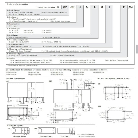 Technical diagram for Two Pack 12VDC General-Purpose Relay, 16A, 8-Pin, Multi-Function Switching Module, showing dimensions and wiring