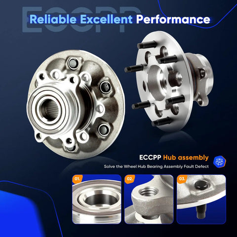 Front Wheel Hub Bearing Assembly Pair 515121 For Chevrolet Colorado 2009 Through 2012 4x4 And GMC Canyon 2009 Through 2012 4x4 With ABS