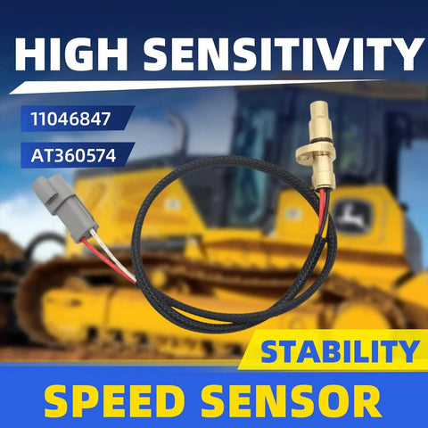 Speed sensor AT360574 for John Deere dozer/crawler; brass sensor with braided cable