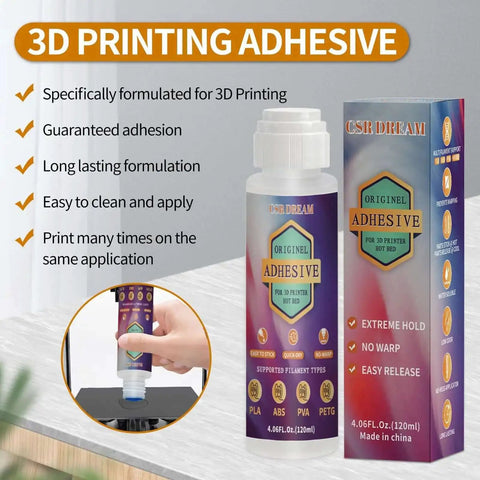 Heavy Duty 3D Printer Adhesive Glue For Hot Bed Bonding With Strong Grip And Minimal Warping For ABS PLA PLA Plus PETG And TPU Filaments No Residue