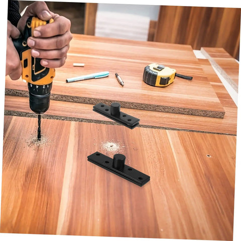 Carpenter installing 360 Degree Invisible Rotatable Hidden Pivot Hinge For Secret Doors And Bookcases, Heavy Duty Concealed Hinge In Stainless Steel.