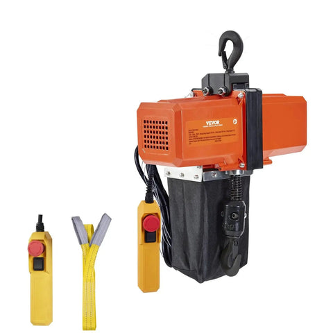 Electric Chain Hoist 1100 Lb Capacity 15 Ft Lift 120V Phase G100 Overhead with controls and hook
