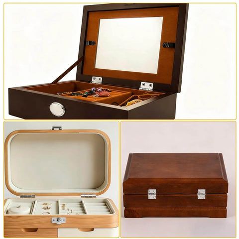 Wooden jewelry boxes showing 100 Pcs Tiny Silver Hinges For Crafts 10x8mm Mini Hinges For Jewelry Boxes And Wooden Miniature Furniture