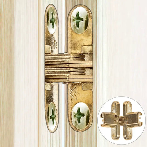Six Pack Concealed Cabinet Hinges Self Closing 1.64 by 1.3 Inches Invisible Quiet Hinges installed on cabinet door