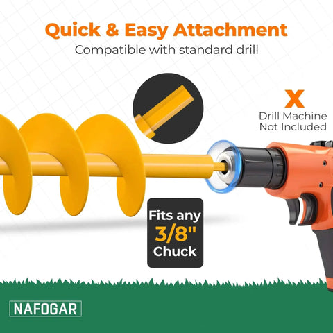 Heavy Duty Garden Auger Drill Bit Set For Planting Two Pack With 1.6 Inch By 16.5 Inch And 3.5 Inch By 16 Inch Spiral Hole Diggers