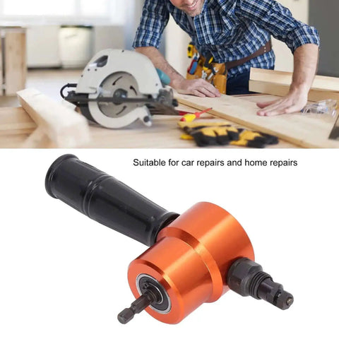 360 Degree Double Head Metal Cutter Drill Tool Nibbler Attachment For Sheet Metal Cutting Electric Rotatable Cutting Head