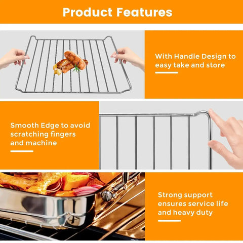 Heavy Duty No Fuss Stainless Steel Air Fryer Rack For TOA 60 65 70 Convection Toaster Ovens 12.4 Inch By 11 Inch features