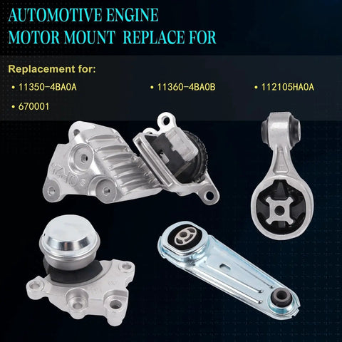 Nissan Rogue 2014 2015 2016 2017 2.5L Engine And Transmission Mount Set Four Piece Front Rear Left Right Replacement Kit