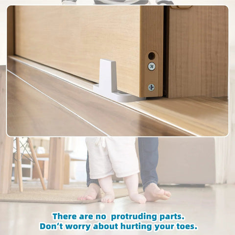Eight Piece Barn Door Floor Guide Set For Sliding Doors Bottom Track Floor Mount Hardware Durable Plastic Pocket Door Guides White