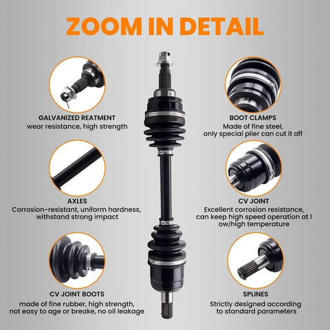 Front Left And Right CV Axle Drive Shaft Kit For Honda FourTrax 300 TRX300FW 4x4 ATV 1988-2000 Direct Fit Premium Replacement 2PCS