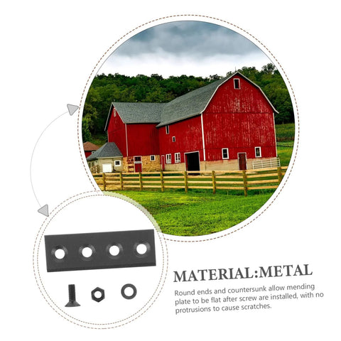 Heavy Duty Metal Sliding Barn Door Track Connector Flat Mending Plate Set for cabinet barn door hardware