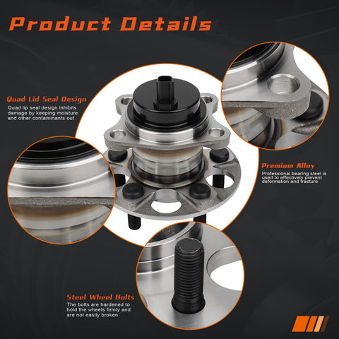 Rear Wheel Hub And Bearing Assembly For Left And Right Fit For Toyota Prius And Prius PlugIn 2010 2015 Durable Replacement
