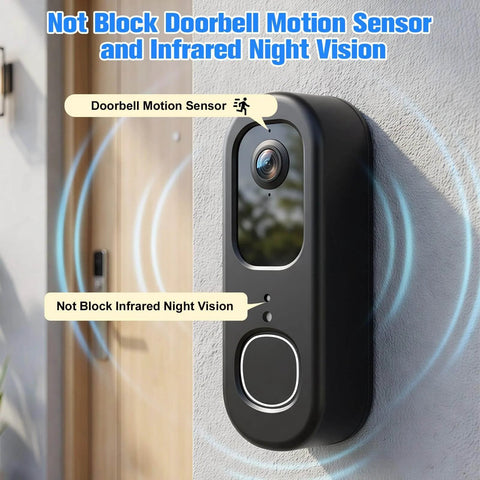 No Drill Adhesive Doorbell Mount For Arlo Video Doorbell 2K HD 2nd Gen, Anti Theft Mount Bracket Keeps Sensor Clear installed