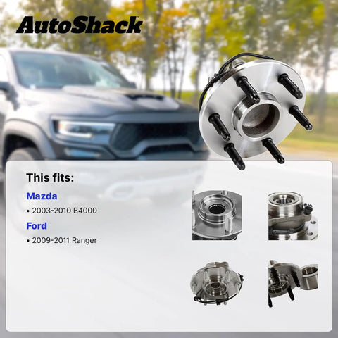 Front Wheel Hub Bearing Assemblies Left And Right With ABS Replacement For 2009 Through 2011 Ford Ranger And 2003 Through 2010 Mazda B4000 2 PC Set Built Tough For Long Lasting Performance