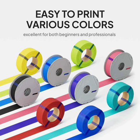Variety of colorful PLA spools, including Pink PLA Filament With Reusable Spool 1kg 1.75mm For 3D Printing High Dimensional Accuracy Easy Install