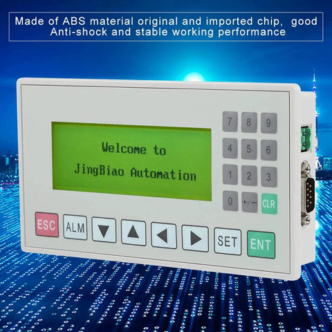 Front view of 3.7 Inch Text Display HMI For PLC With RS485 RS232 Serial Port And Cable Included, showing keypad and screen