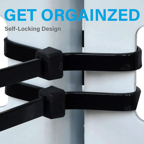 Beefy Heavy Duty Outdoor Zip Ties 48 Inch Long 175 Pound Tensile Strength 12 Pack Premium Black PA66 Nylon Weatherproof Cable Ties in use