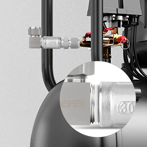 TAISHER 2PCS 304 stainless steel square 90-degree compression tube fitting, 1/2 in tube OD to 1/2 in NPT male adapter