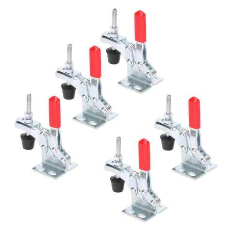 5Pcs Toggle Clamp Set With Quick Release And Hold Down Capability For Vertical Fixtures Heavy Duty 30Kg Clamping Force Easy 88 Degree Handle