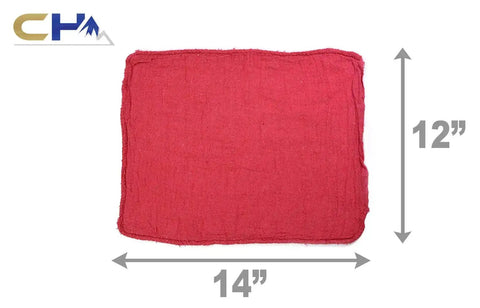 Red Cotton Shop Towels 100 Percent Cotton Multipurpose Mechanic Garage Rags Highly Absorbent Auto Detailing Cloths 12x14 Inches
