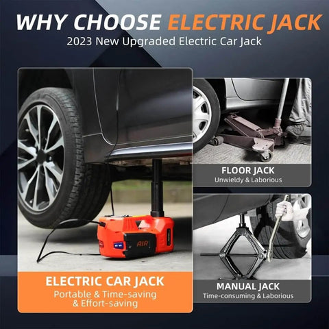 5 Ton 12V Electric Car Jack Kit with Built In Impact Wrench and Tire Inflator Pump lifting SUV for fast tire changes