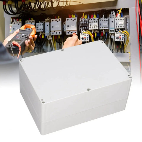 IP65 Electrical Junction Box Heavy Duty Flame Retardant ABS Plastic Enclosure With Screws And Cable For Power Distribution Control Panels At Industrial Construction Sites Outdoor Weatherproof 263x182x125 Mm