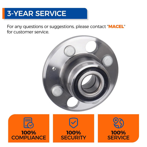 Rear Wheel Bearing And Hub Assembly 512034 Fits Acura Integra 1994 To 1998 Non ABS Honda Accord 1986 To 1989 close-up