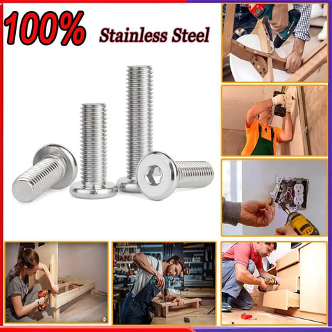 Flat Head Hex Socket Cap Screws 1/4-20 X 1 Inch Stainless Steel 304 Fully Threaded Bolts 20 Pack With Allen Key For Furniture Machinery Cabinets And Outdoor Projects Rust Resistant Built To Last Tough