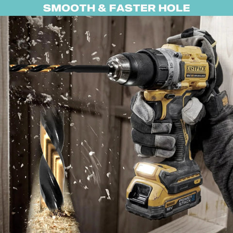 Cobalt Drill Bit Set 29 Piece HSS Jobber Bits With Black And Gold Finish From One Sixteenth Inch To One Half Inch Includes Index Case drilling wood