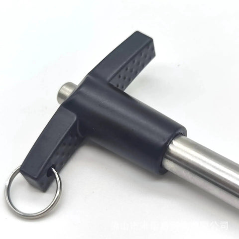 2 Pack T Handle Ball Locking Pins With Rope Quarter Inch Diameter 2 Inch Length 304 Stainless Steel Pin With Aluminum Grip