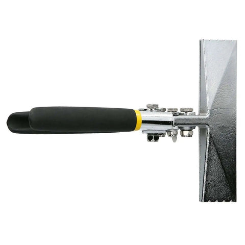 Side view of Hand Seamer Sheet Metal Bender Pliers For Seaming And Flattening Pro Grade Heavy Duty Tool with ergonomic handle and steel jaw