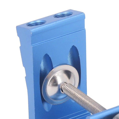 Close-up of aluminum guide from 46 Piece Pocket Dowel Hole Jig Kit With Aluminum Alloy Guides For Precise Joint Angles