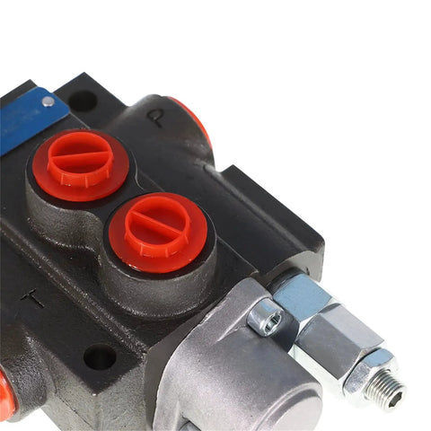Close-up of Heavy Duty 1 Spool Hydraulic Valve For Loaders With 3600 PSI Relief And 11 GPM Flow, BSPP Ports, cast iron construction