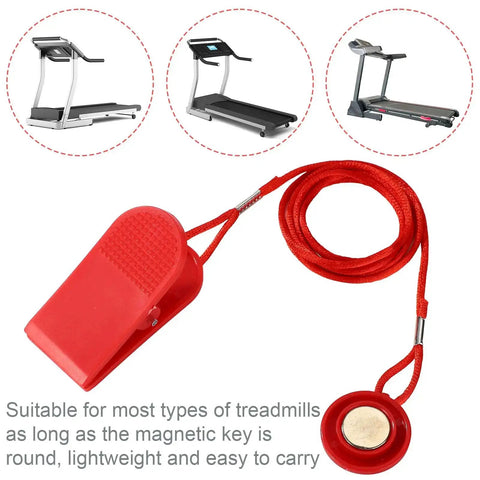 Two Pack Universal Treadmill Magnet Safety Key With Clip And Emergency Stop Replacement For Most Running Machines in red
