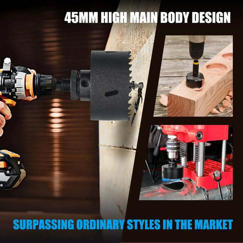 9.8 Inch Hole Saw Set With Heavy Duty Arbor HSS Bi Metal Cutter 250mm drilling wood and metal surfaces