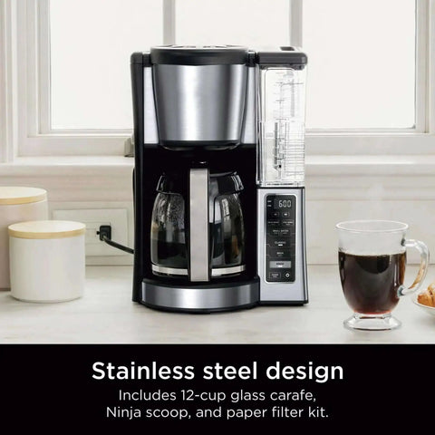 12-Cup Programmable Coffee Maker With Glass Carafe, Classic And Rich Brew Styles, Adjustable Warming Plate, Removable 60 Oz Reservoir