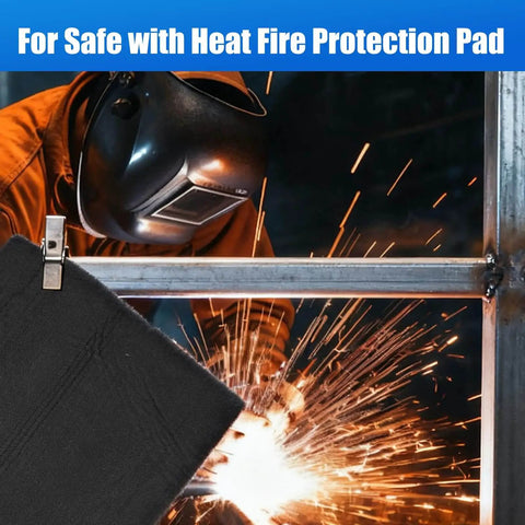 Welding scene with 2Pack 10mm Thick Fireproof Welding Blanket 12x12 Inches Carbon Felt Shield protecting from sparks