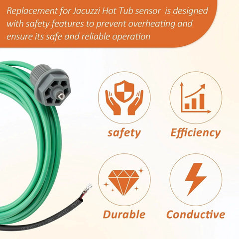 Upgrade 6600-166 Temperature Sensor For Sundance Spas And Jacuzzi Hot Tubs J300 To J365 shown with curled finger connectors.