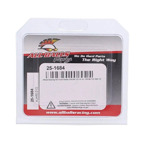 Front Wheel Bearing Kit 25-1684 For Honda GROM 125A 18 packaging in clear plastic container with label and barcode