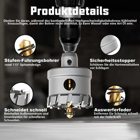 Upgrade Heavy Duty Carbide Hole Saw Kit 14 Piece With Titanium Plated Pilot Center Drills And L Wrenches Included displayed