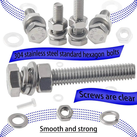 All Purpose Metric Stainless Steel Fastener Kit With 520 Pieces M3 To M6 Screws Nuts Washers And Spacers In Durable Box Ideal For DIY Projects