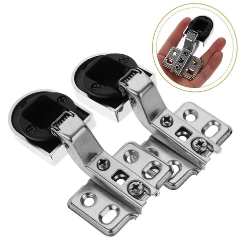 2 Pack Buffer Hinges For Glass Cabinet Doors With Soft Close And Corrosion-Resistant Iron Plastic Construction, shown close-up