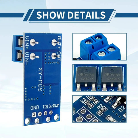 11Pcs MOSFET Switch Driver Module For Motors And LED Strips, PWM Control, showing circuit board and components, front view