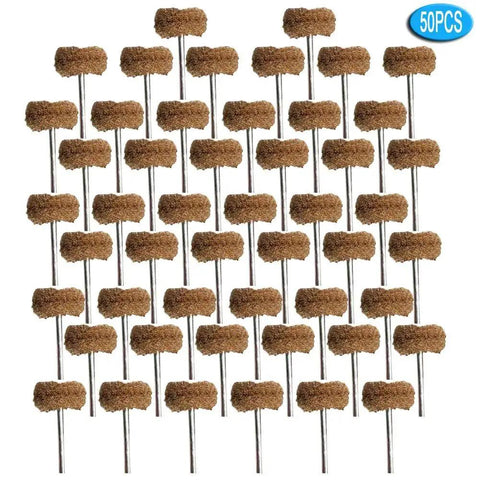 Rust Removal And Deburring Polishing Wheel Set For Rotary Tools With 3mm Mandrel Brown Grit 120 Buffing Pads 50 Pack